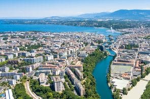 Blick auf das Stadtzentrum von Genf